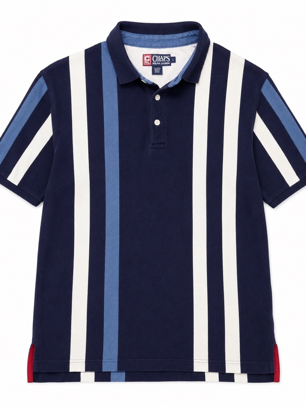 Polo by Ralph Lauren Navy, White & Light Blue Vertical Stripe Polo